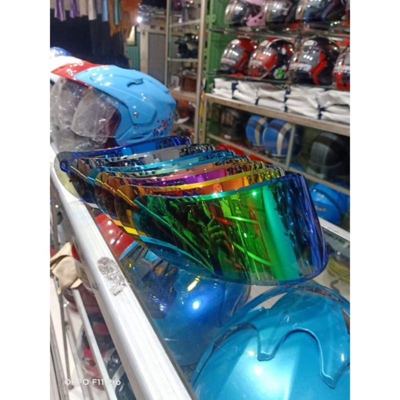 Kaca helm full face flat visor iridium buat helm  kyt vendetta falcon 2/ kaca iridium KYT vendetta 2