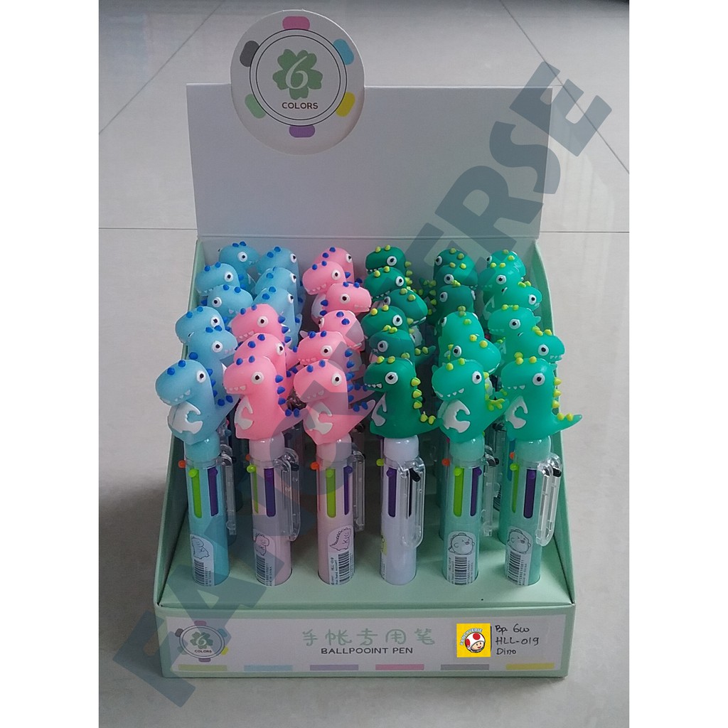 

Bolpen Gel Fancy 6 Warna Dino / Ballpoint Ball Pen Pulpen Pena