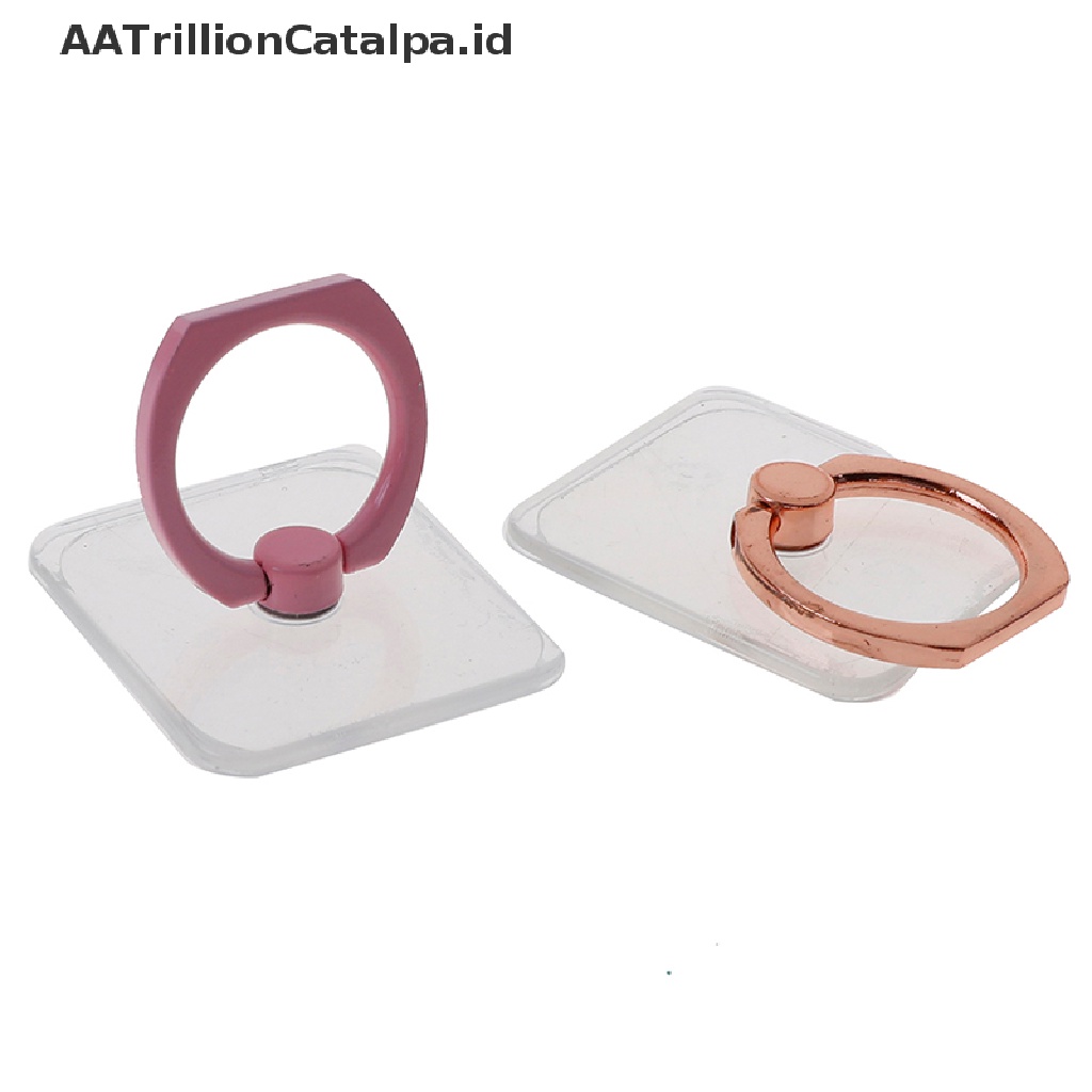 (AATrillionCatalpa) Kacamata Transparan 360 Derajat Universal° Ring Stand Holder Hp Bentuk Kepala Kucing