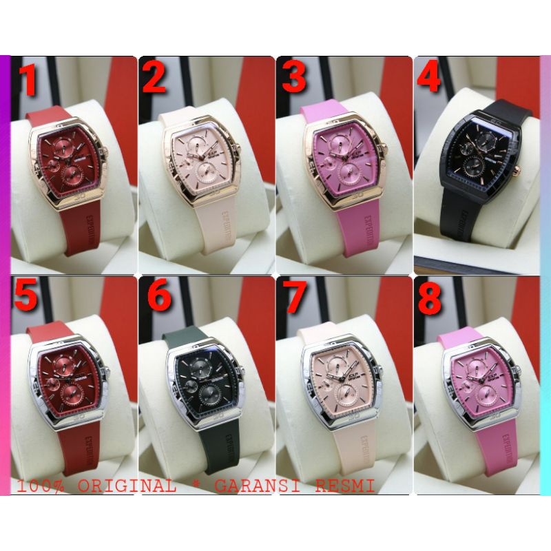 ORIGINAL GARANSI RESMI 1 TAHUN JAM TANGAN WANITA EXPEDITION ANALOG RUBBER STRAP ARLOJI WATCH CEWEK A