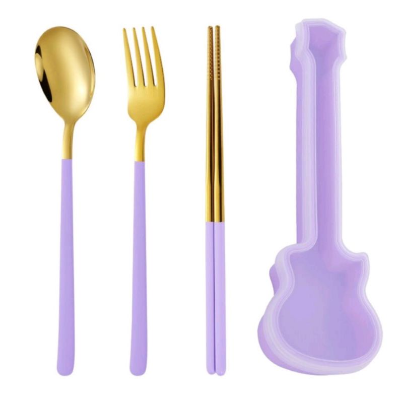 Sendok Set Korea Ungu / Sendok Set Makan Ungu