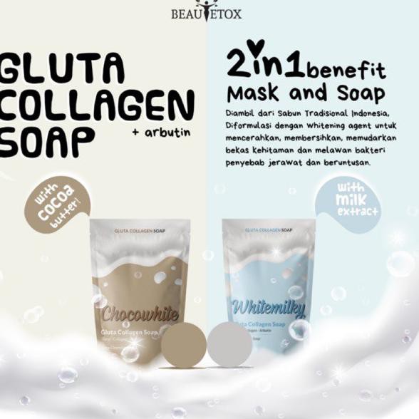 lv READY STOCK Sabun Whitening Gluta Collagen Beautetox Chocowhite Whitemilky Soap Pemutih Z0P