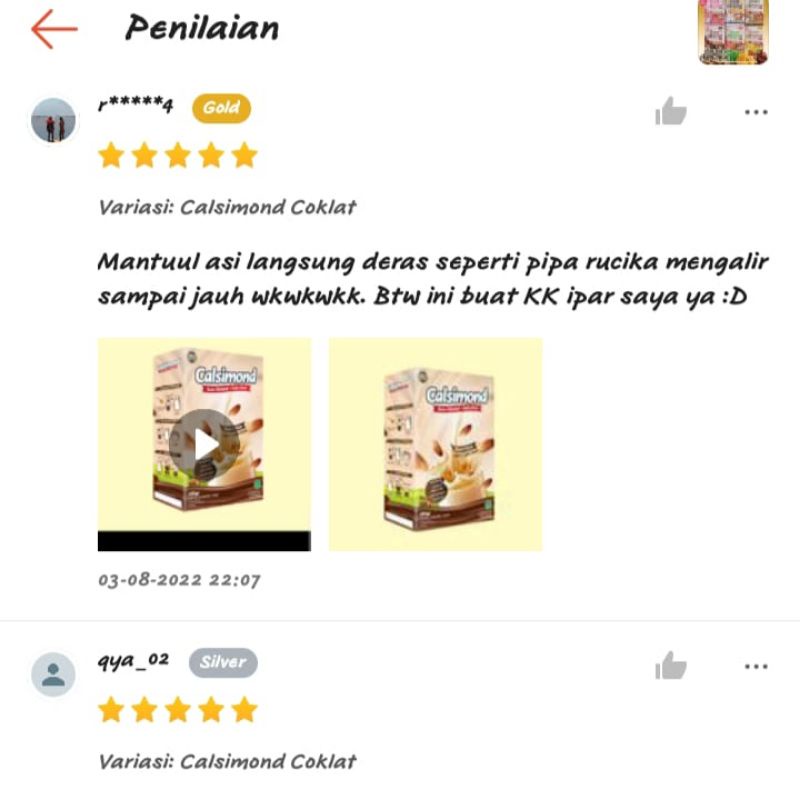 afis susu almond almom almonde Calsimond pelancar asi