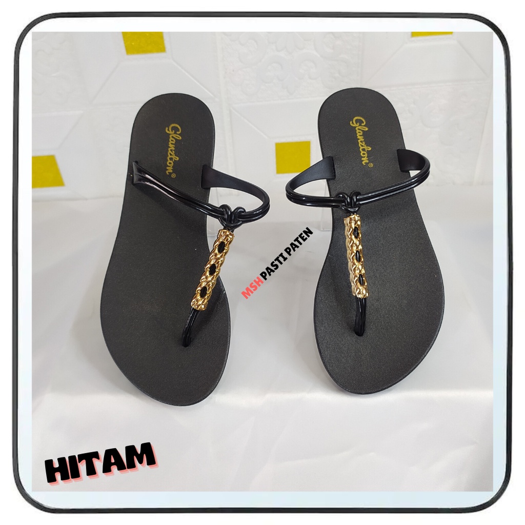 sandal flat sandal jepit sandal jelly wanita impor glanzton original