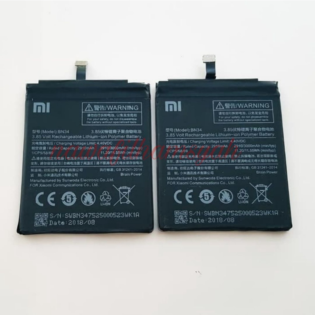 Baterai Batteray Batre xiomi xiaomi redmi 5A Original BN34