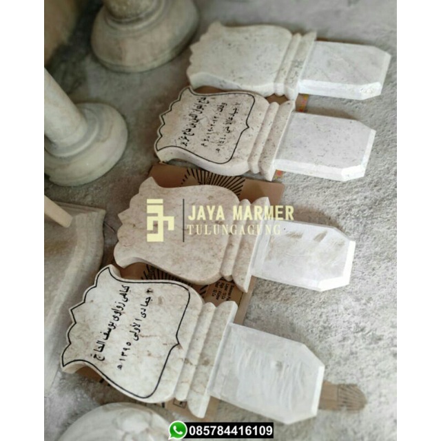 Nisan / Maesan Pipih Batu Marmer Putih