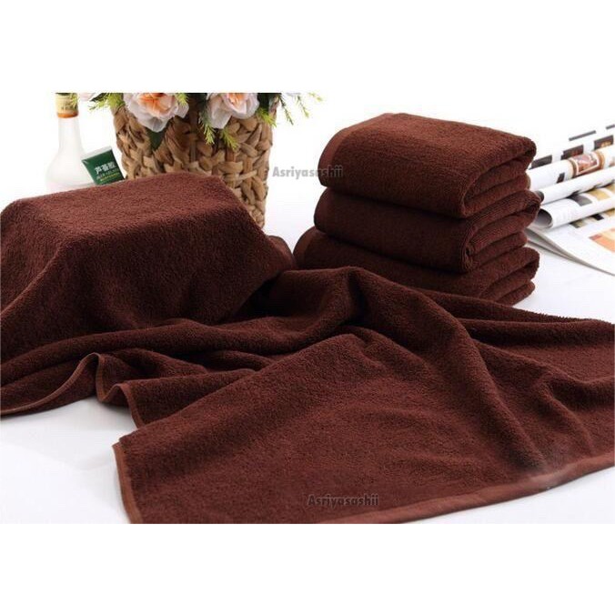 Handuk Tanggung Cokelat 50x100 Asriyasashii Cotton 100% Tebal Lembut Termurah Terlaris