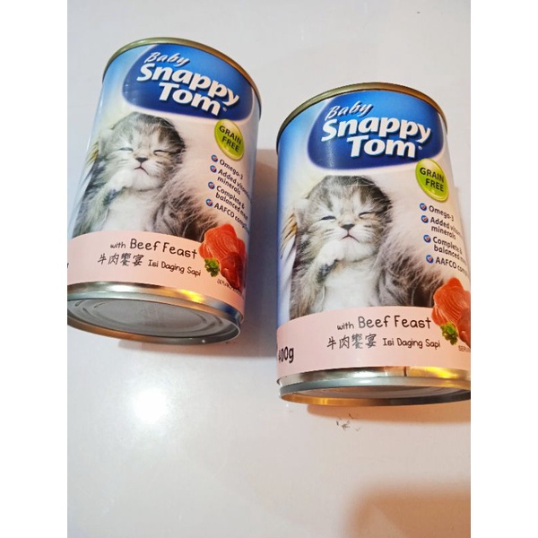 snappy tom baby kitten 400gr beff feast