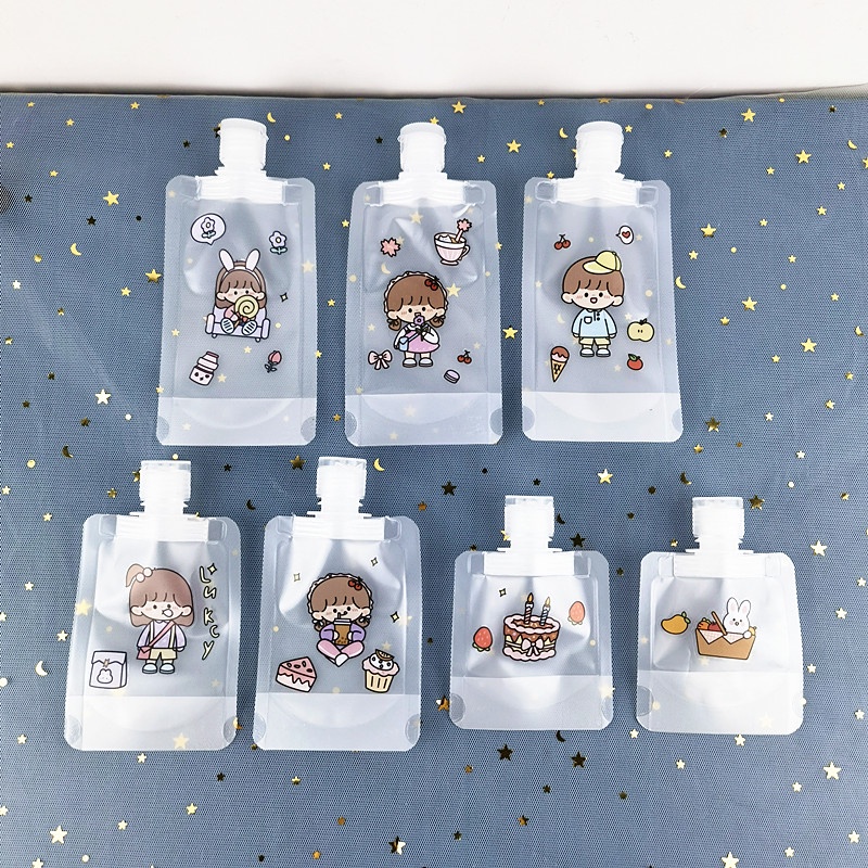 Magic789 30ml/50ml/100ml Travel Fluid Cosmetic Spout Bags Squeeze Pouch Refillable Empty Container