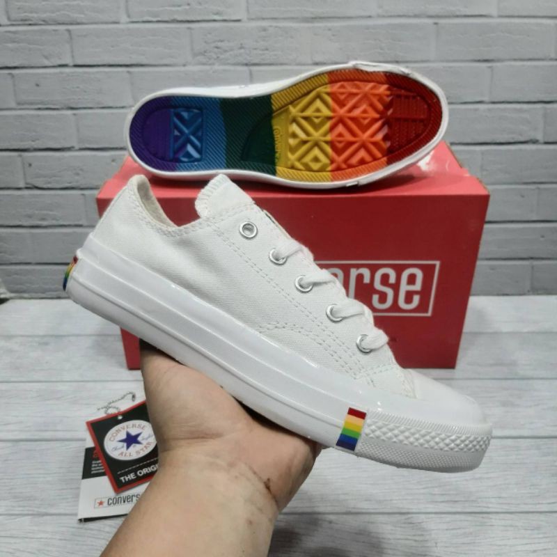 converse 70s low rainbow all white