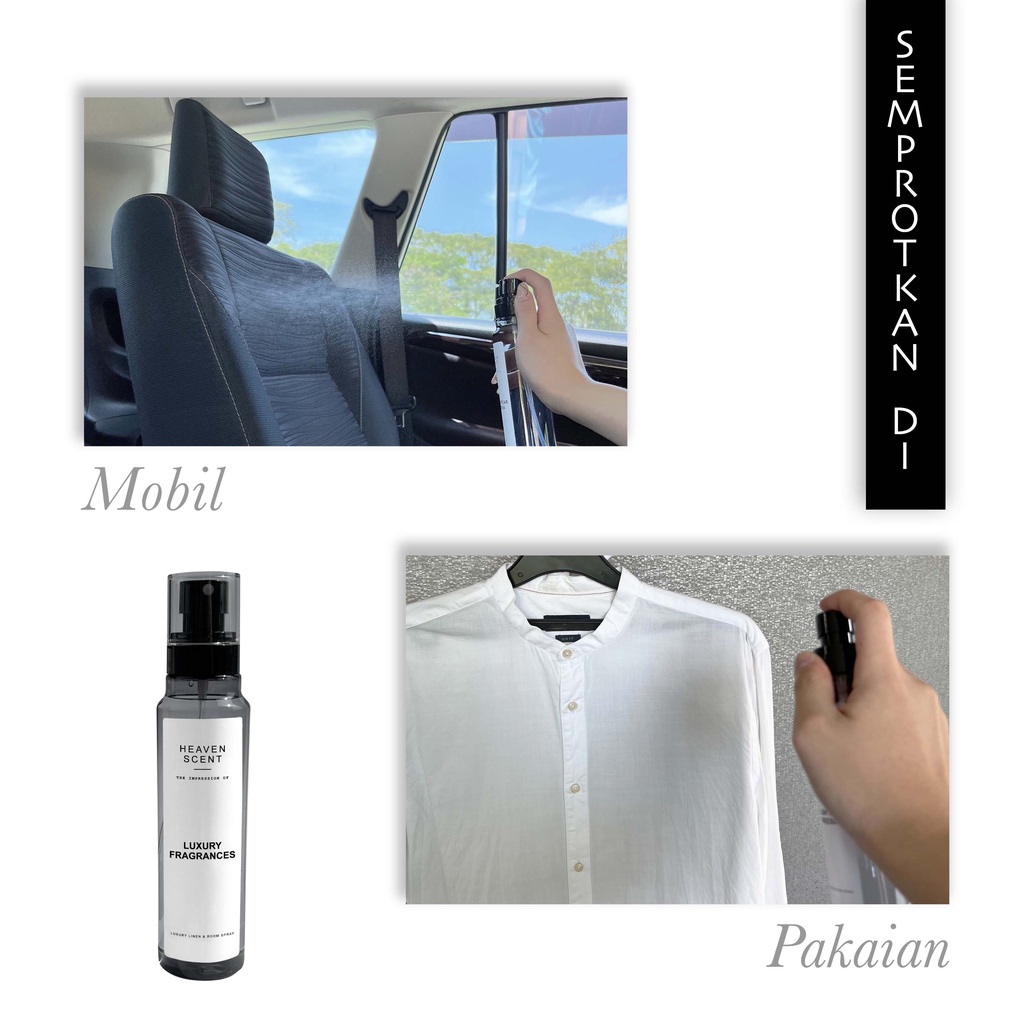 HEAVEN SCENT Luxury Linen &amp; Room Spray 210ml - Pengharum Ruangan Aromaterapi Inspired by Fragrances