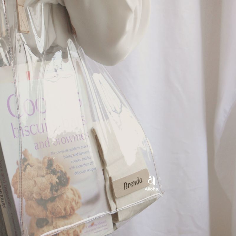 Pamie Clear PVC Tote Bag Custom Nama