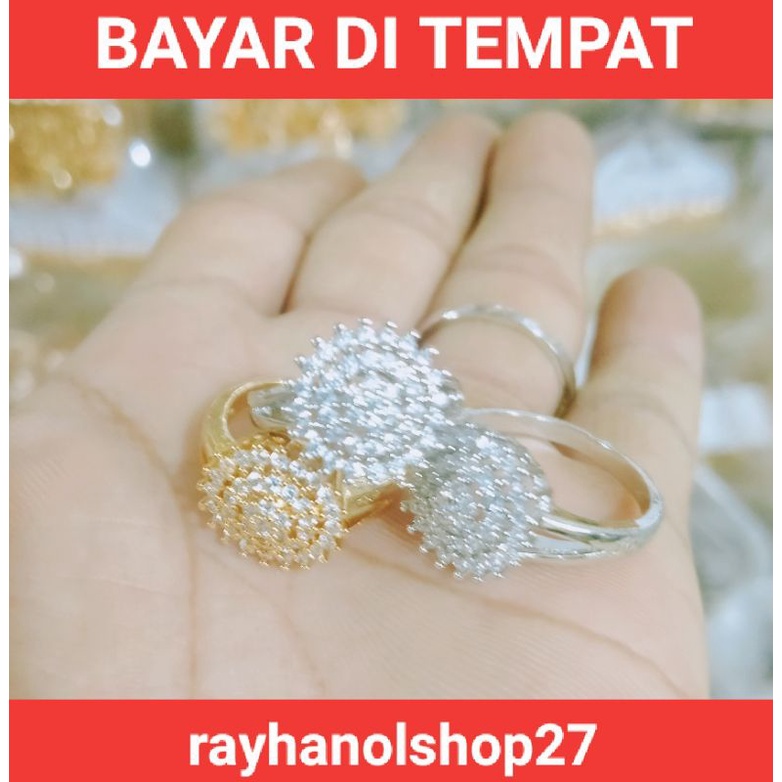 Xuping Cincin wanita motif matahari lapis emas 24k tersedia warna gold dan silver anti karat anti alergi