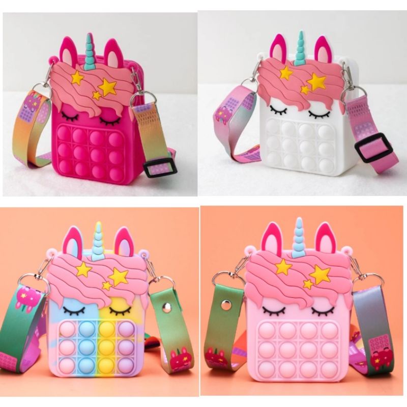 TAS POP IT UNICORN / TAS POP IT ANAK SELEMPANG / TAS POP IT PREMIUM MURAH