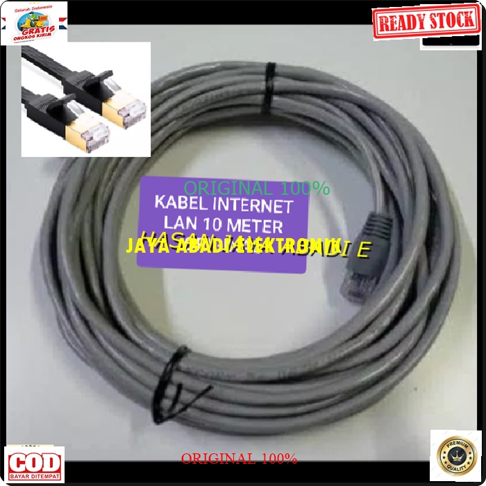 G298 ORIGINAL KABEL LAN RJ45 10 METER CAT5 UTP INTERNET WIFI HOTSPOT JARINGAN KONEKTOR PLUG BOOT KOMPUTER SWITCH ROUTER MODEM COMPUTER INDIHOME FIRTSMEDIA ROUTER G298  ORIGINAL Kabel lan rj45 10 meter UTP Scable konektor wifi internet PLUG boot komputer j