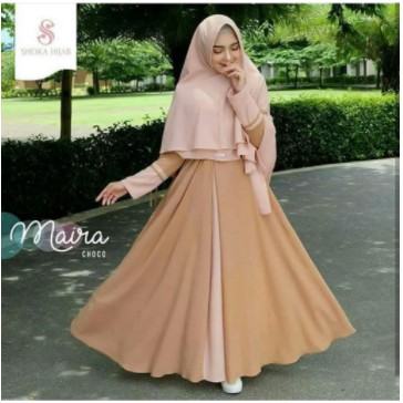 Baju Gamis Muslim Marwah Javina Maxi Model Terbaru Wolfice Fashion Remaja Kekinian Laris Murah