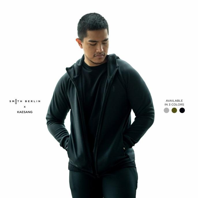 [COD] JAKET HOODIE ZIPPER PRIA SMITH BERLIN X KAESANG ACTIVE BLACK [COD]