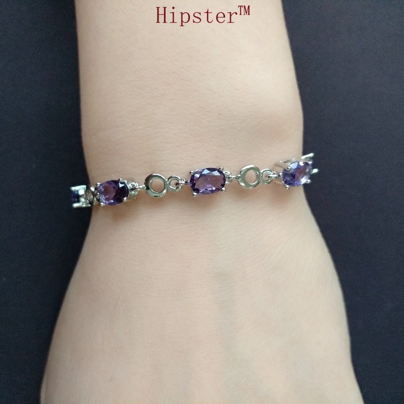 Exquisite Refined Grace Fashion Inlaid Purple Gemstone Bracelet