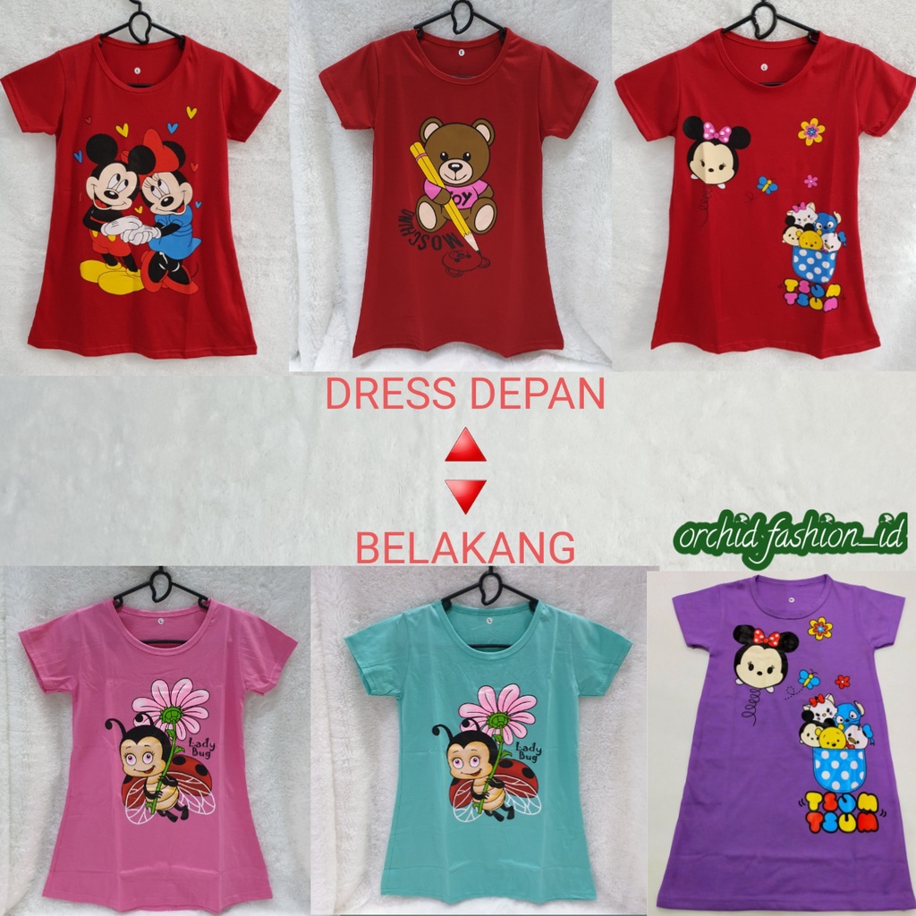 Dress Anak Perempuan / Daster Anak Perempuan  / Baju Anak Printing / Dress Anak Import UNTUK UMUR 6 