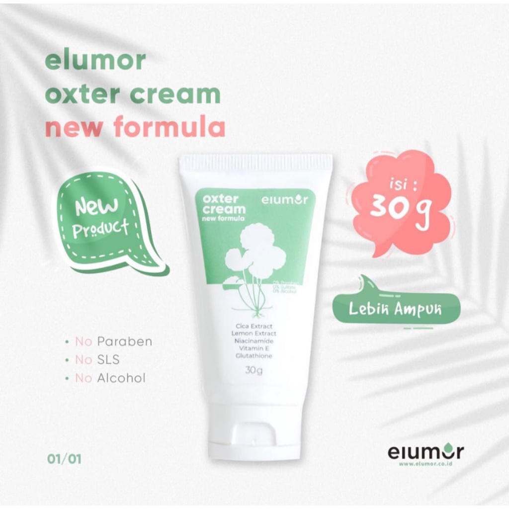 ELUMOR OXTER CREAM NEW FORMULA / KRIM PENCERAH KETIAK VIRAL BPOM