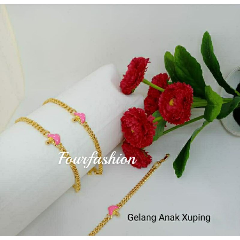 Fourfashion Gelang anak Xuping Stroberi Merah/Pink