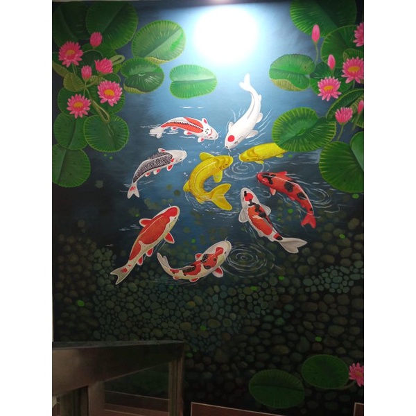 Lukis dinding/Mural Koi