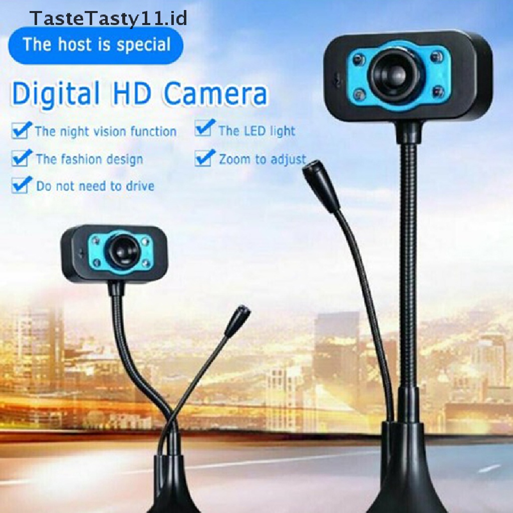 (TasteTasty) Kamera Webcam USB 2.0 HD Dengan Mic Untuk Komputer / Laptop / Desktop