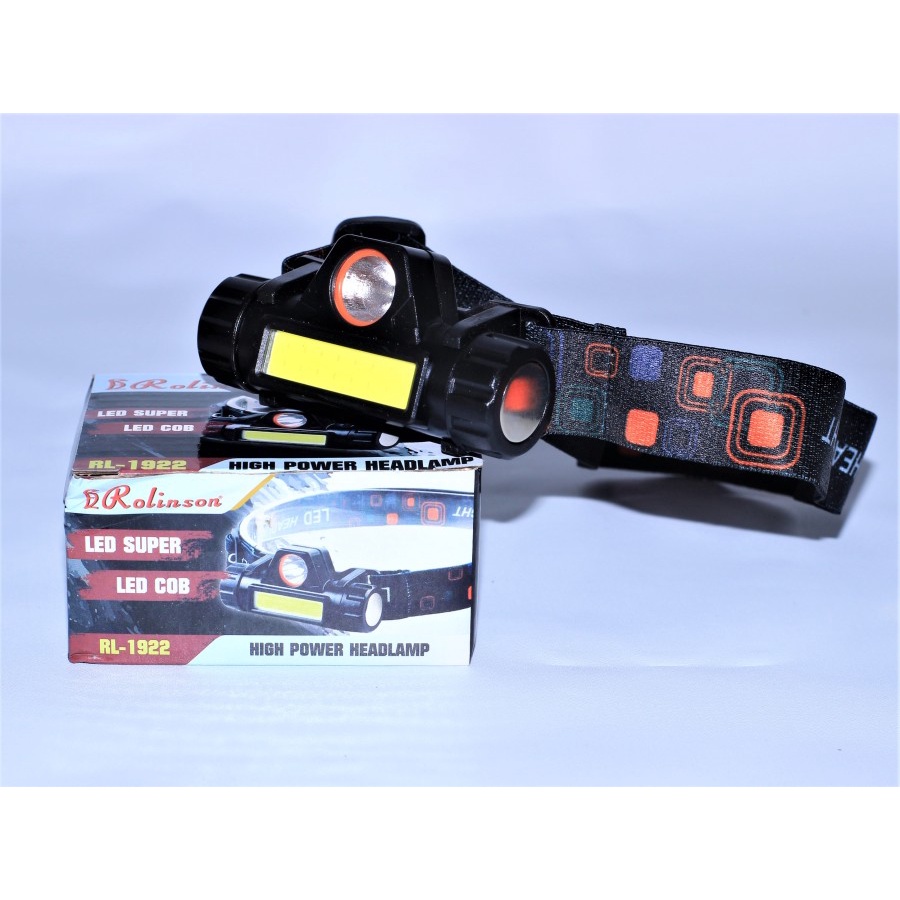 COD Senter Kepala Sorot Jauh Dekat 1922 Headlamp Rolinson RL-1922 // SENTER KEPALA LED COB ROLINSON RL-1922 HIGH POWER HEADLAMP