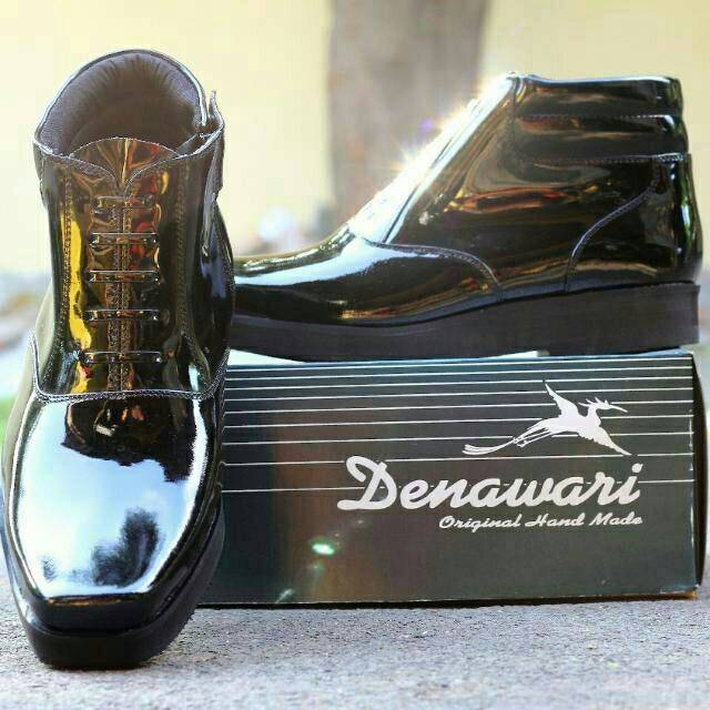 Sepatu pdh tinggi sol tebal/sepatu pdh polri sepatu denawari