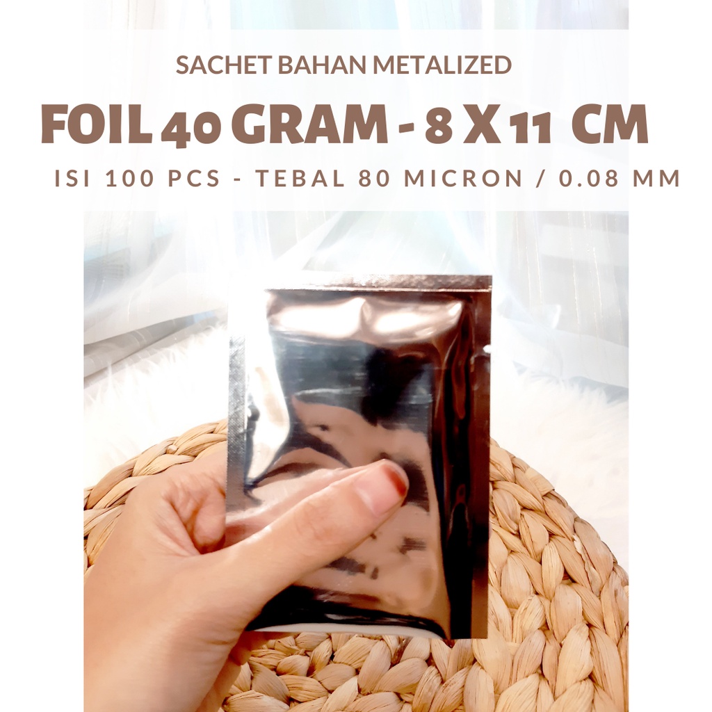 SACHET ALUMUNIUM FOIL 40GR KEMASAN SACHET ALUMINIUM KEMASAN KERIPIK ALUMINIUM FOIL 8X11