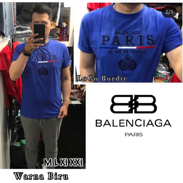 Kaos Balenciaga Bordir Premium Lengan Pendek import Ada 3 warna Uk M L Xl XXl