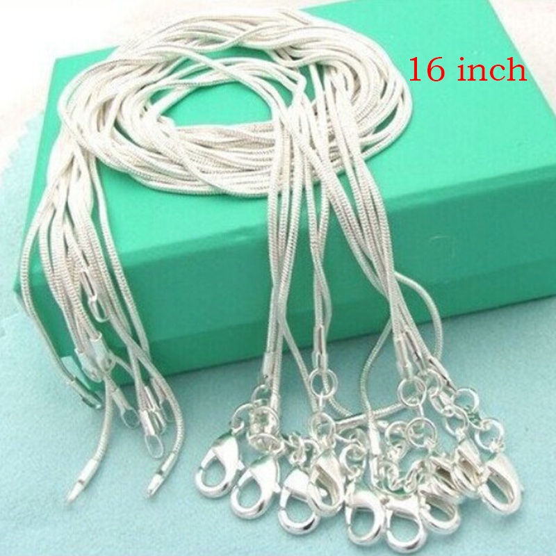 5pcs Kalung Rantai Ular Bahan Sterling Silver 925 Untuk Pria Dan Wanita