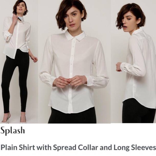 Blouse Putih Splash (Kemeja Putih Wanita Splash)