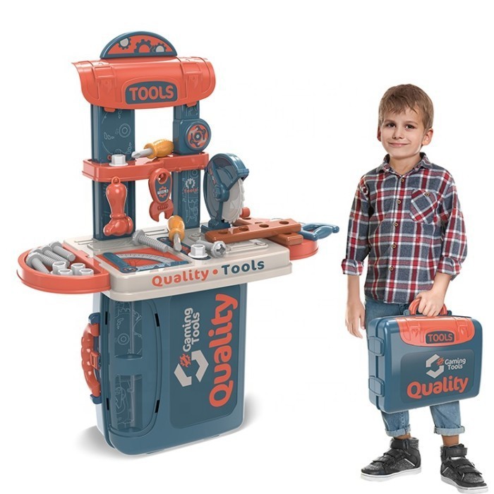 Mainan Edukasi Anak Alat Tukang Tukangan 3IN1Workbench Quality Tool Play Set No.916 Laki-laki - Mainan Anak Edukatif play