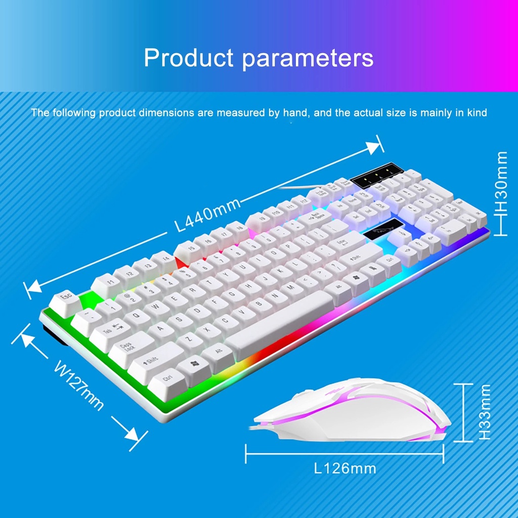 Paket Combo Mouse Keyboard Lenyes GK01 Gaming RGB LED Light For Gamers