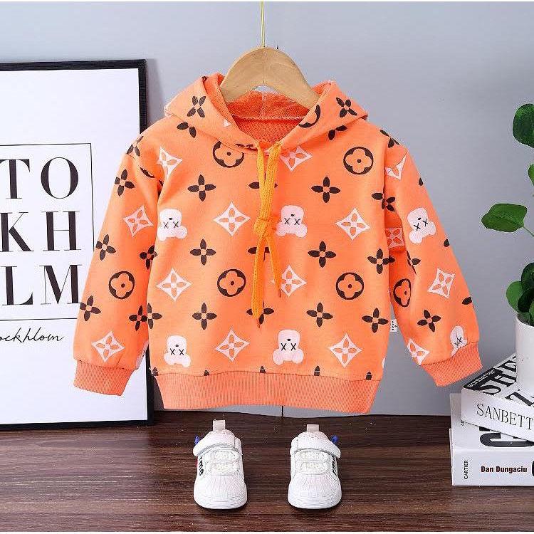 Hoodie [ Orange ] Baju Jaket Fashion Anak Laki-laki &amp; Perempuan [ Usia 2 - 5 Tahun ] HM777