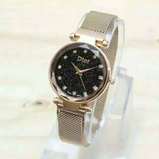 ( Dikirim Dari Jakarta)  Ready 8 Warna Jam Tangan Wanita permata Magnet Mata Segi D726