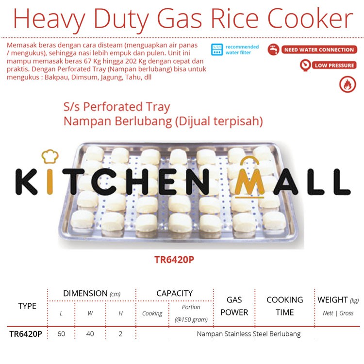 GETRA TR6420P TR6420P - NAMPAN BERLUBANG HEAVY DUTY GAS RICE COOKER