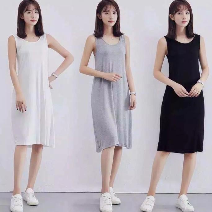 TANK TOP WANITA TANKTOP TANK TOP TENGTOP DRESS TIDUR SANTAI PANJANG SEXY KOREA JUMBO TANKTOP WANITA