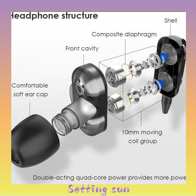 Earphone In-Ear-SWtereo-SWuper Bass Dengan Mic + Kabel Jack 3.5mm Untuk Olahraga TN