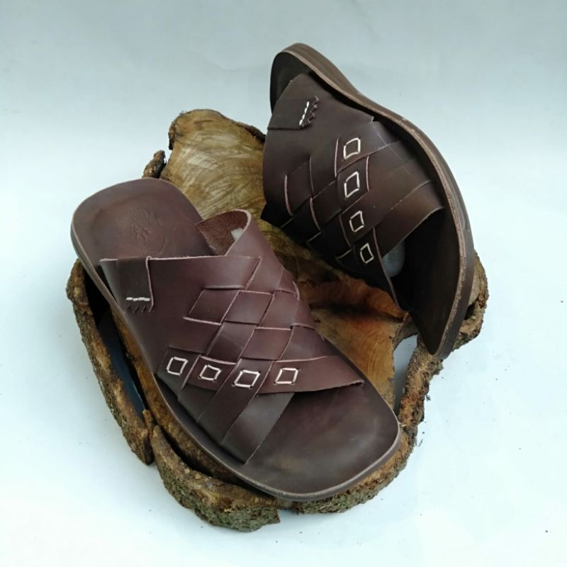 Sandal Selop Pria Kulit 100% Original