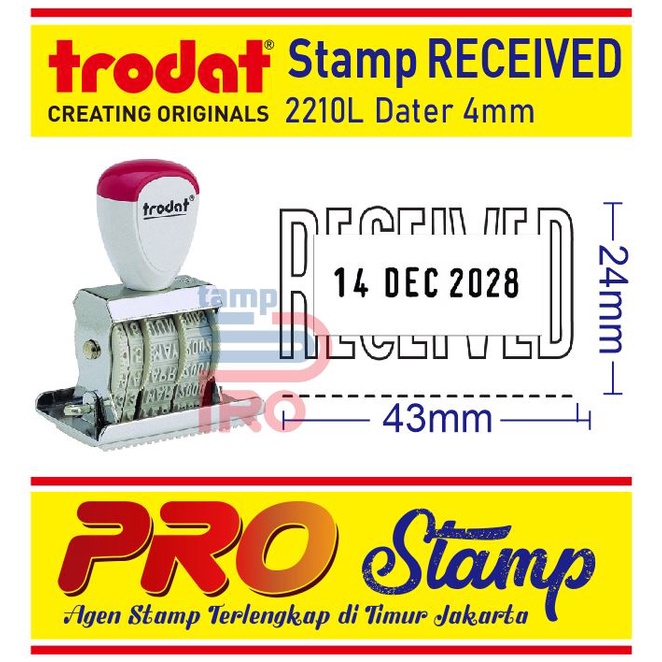 

Stempel RECEIVED + Tanggal Trodat 2210