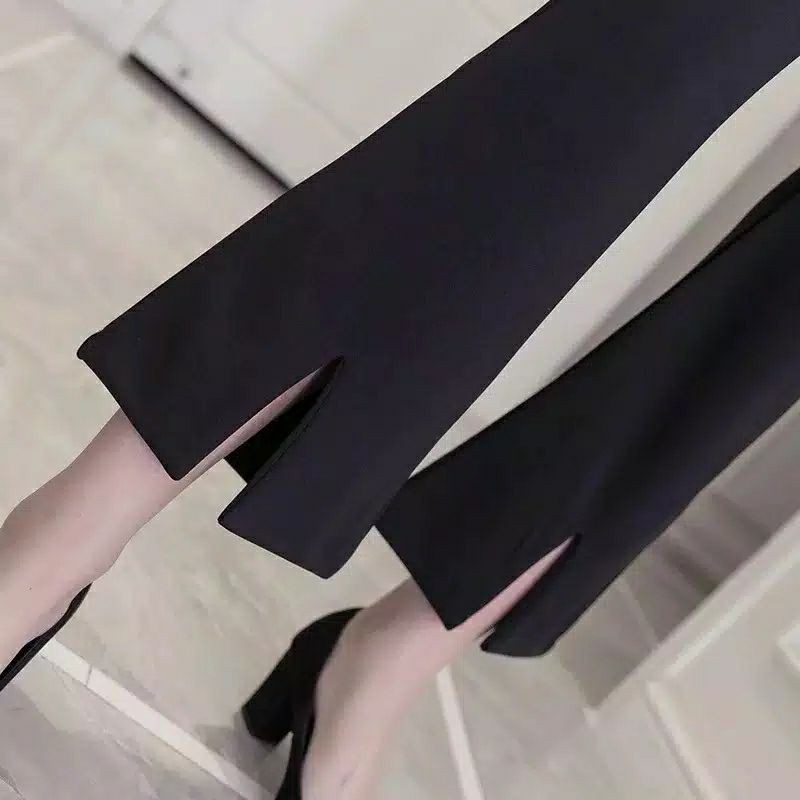 Celana cutbray office pants slit scuba / celana cutbray wanita belah bawah