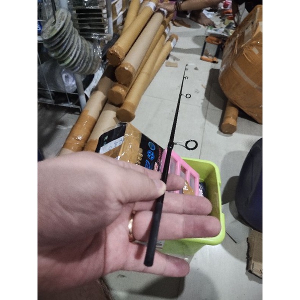 Ujung joran custom 165cm cowo carbon solid ring fuji