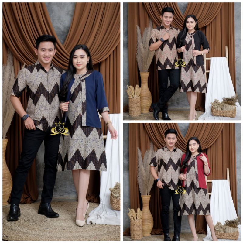 GROSIR BATIK COUPLE CP DRESS BOLERO