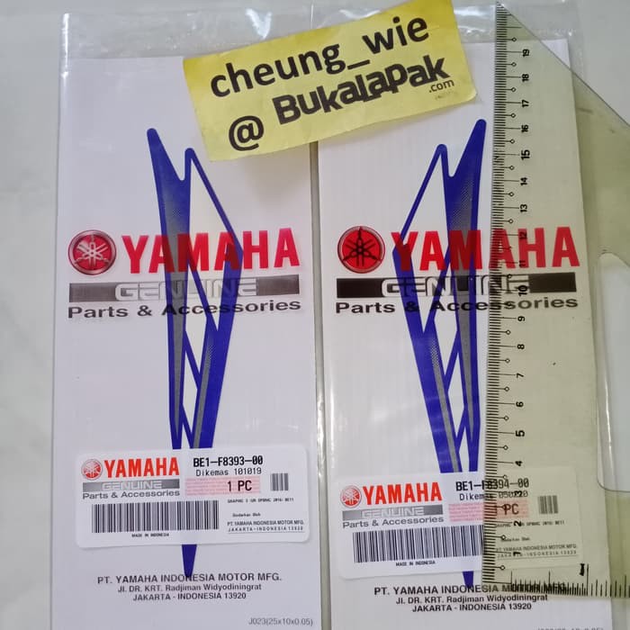 Stiker logo Racing Blok Aerox 125 Biru BE1 ori YGP Harga Sepasang 2bh