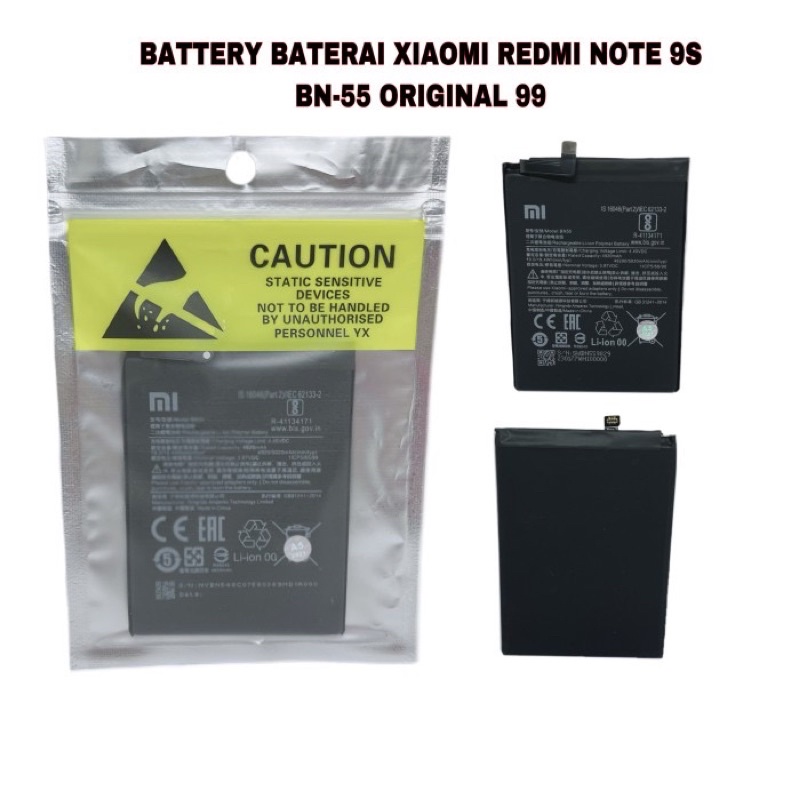 BATTERY BATERAI XIAOMI REDMI NOTE 9S BN-55 ORIGINAL 99