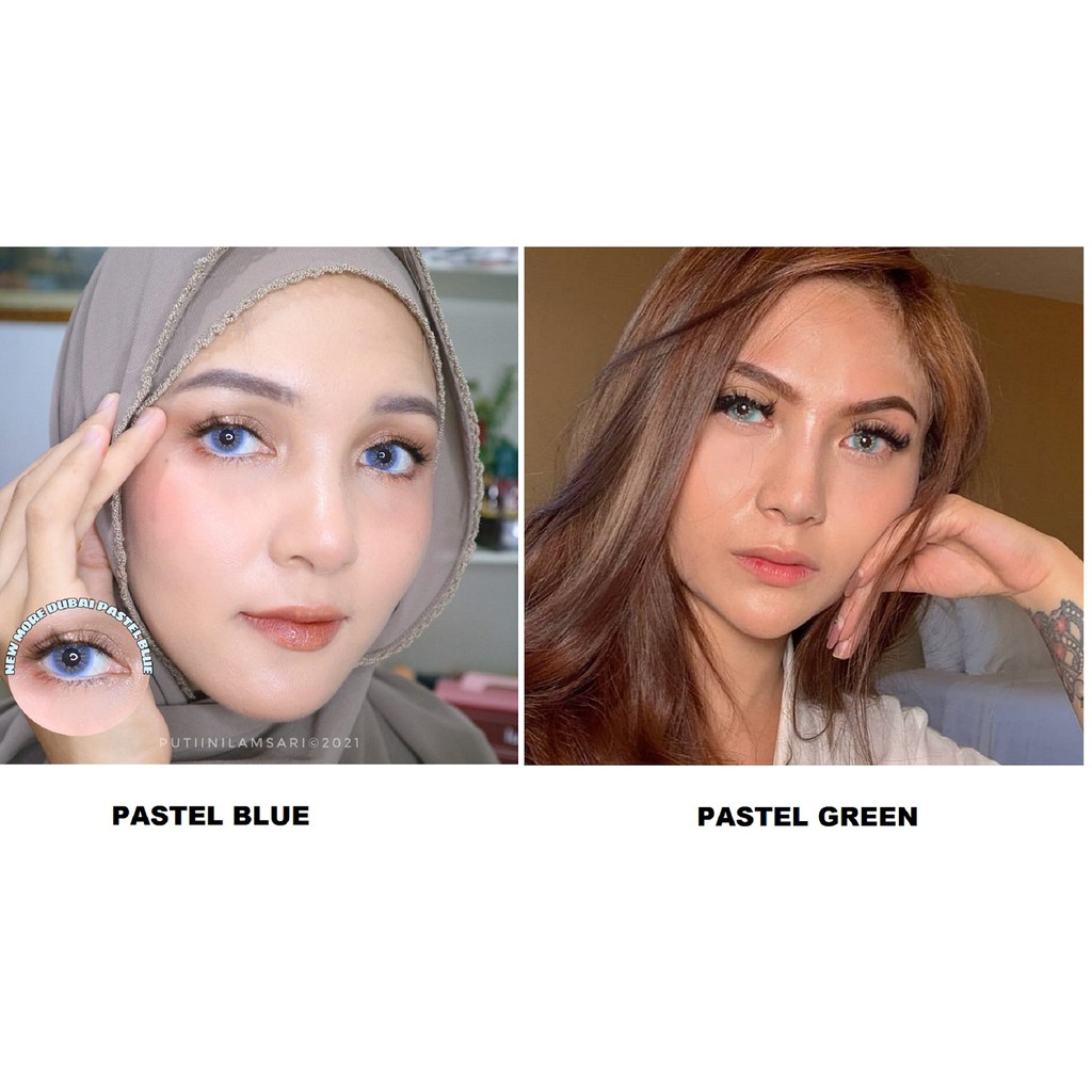 Softlens New More Dubai DIA 14.550mm MINUS GREY BROWN BLUE GREEN DIA 14.50mm ( -3.25 s/d -6.00 ) / Soflens CTK/Lensa  Kontak/BS