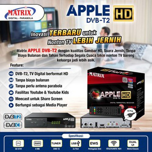 PROMO Set Top Box Receiver Matrix Apple HD DVB T2 / DVB T2 APPLE MATRIX HD / STB Receiver Matrix App