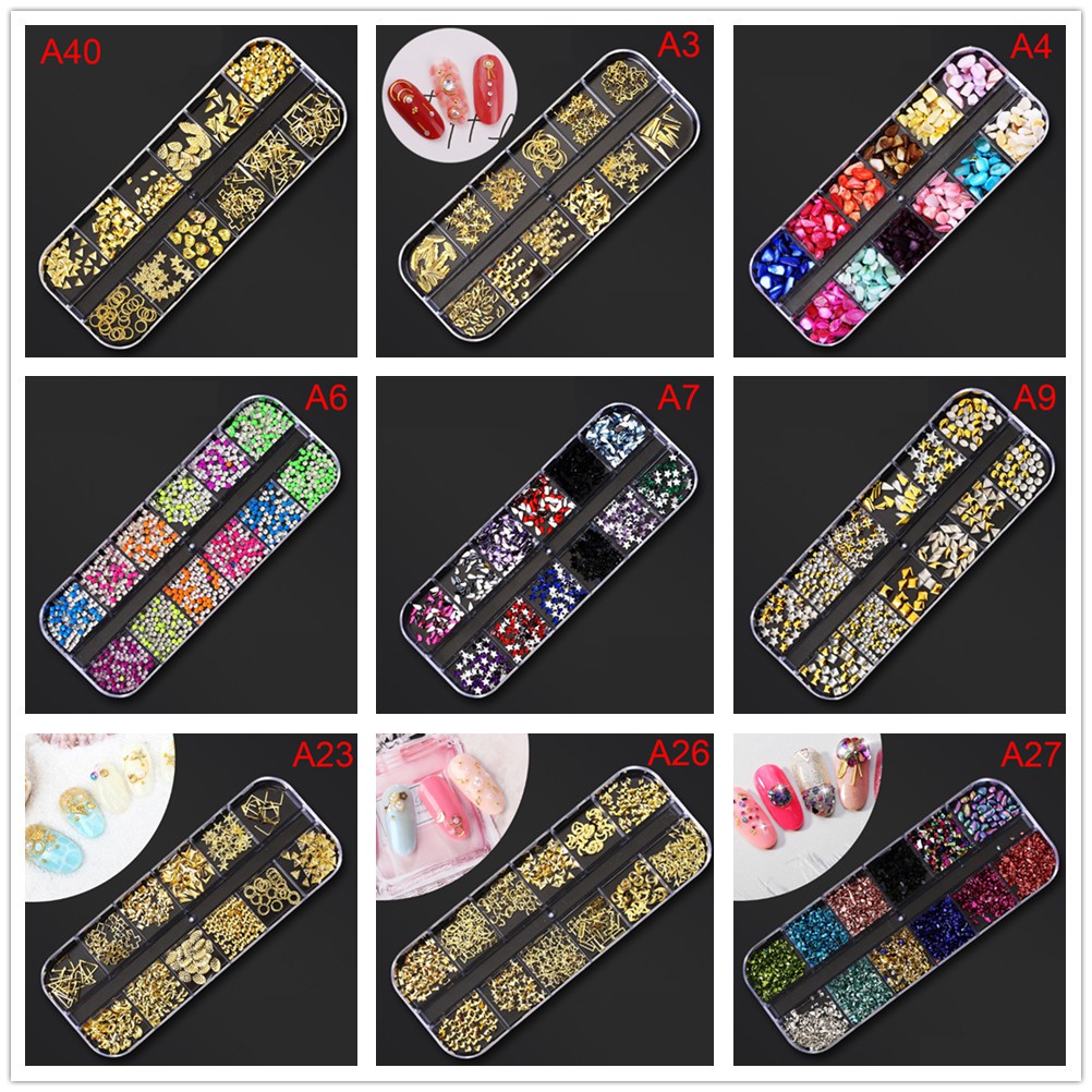 Hard Case Glitter Akrilik UV Gel 12 Warna Untuk Dekorasi NAIL ART